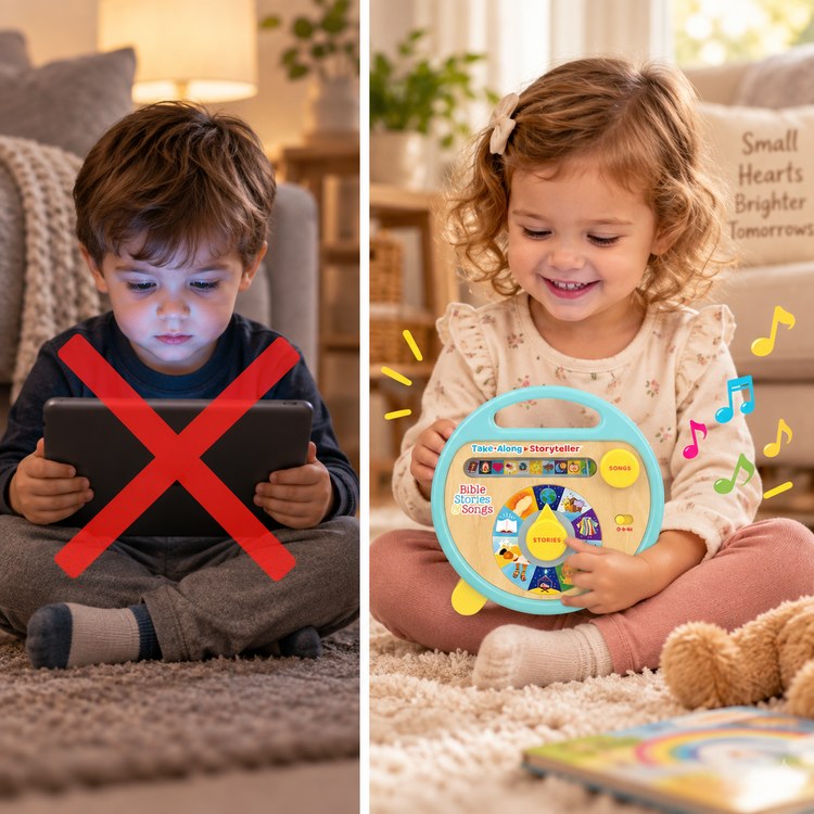 Swap the tablet for Bible stories and songs